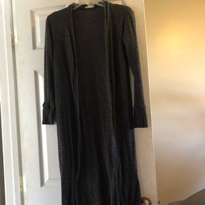 Long dark gray cardigan